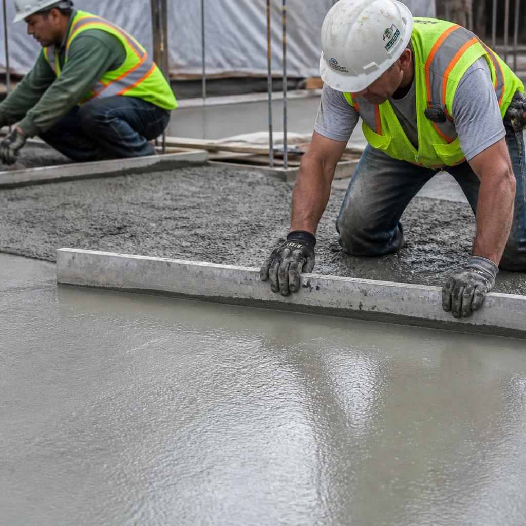 Concretagem de piso e laje